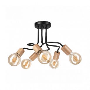 Ceiling light CONOR LM-5.195 5-point oakwood/black 47423